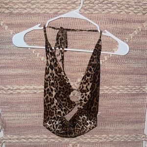 Shein halter leopard top